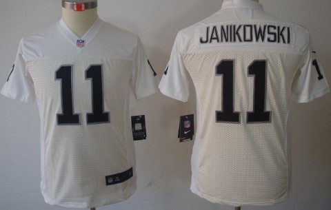 Nike Oakland Raiders #11 Sebastian Janikowski White Limited Kids Jersey