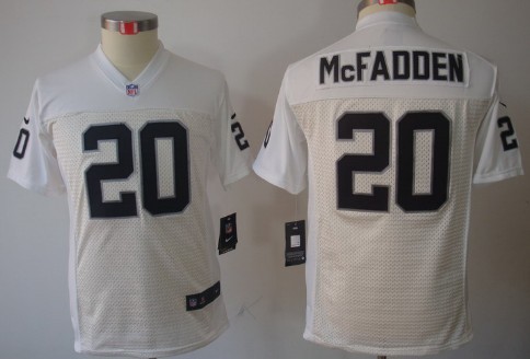 Nike Oakland Raiders #20 Darren McFadden White Limited Kids Jersey 