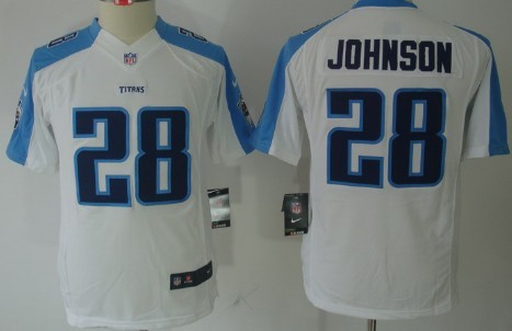 Nike Tennessee Titans #28 Chris Johnson White Limited Kids Jersey 