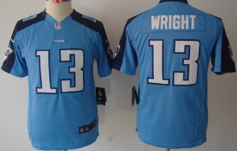 Nike Tennessee Titans #13 Kendall Wright Light Blue Limited Kids Jersey 