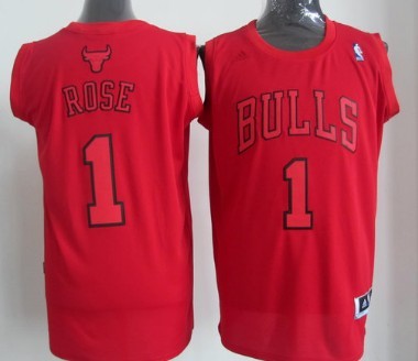 Chicago Bulls #1 Derrick Rose Revolution 30 Swingman Red Big Color Jersey 