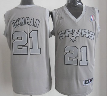 San Antonio Spurs #21 Tim Duncan Revolution 30 Swingman Gray Big Color Jersey 