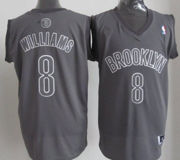Brooklyn Nets #8 Deron Williams Revolution 30 Swingman Gray Big Color Jersey 