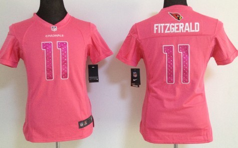 Nike Arizona Cardinals #11 Larry Fitzgerald Pink Sweetheart Diamond Womens Jersey 