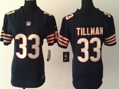 Nike Chicago Bears #33 Charles Tillman Blue Game Womens Jersey 
