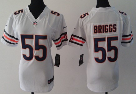 Nike Chicago Bears #55 Lance Briggs White Game Womens Jersey 