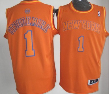 New York Knicks #1 Amare Stoudemire Revolution 30 Swingman Orange Big Color Jersey 