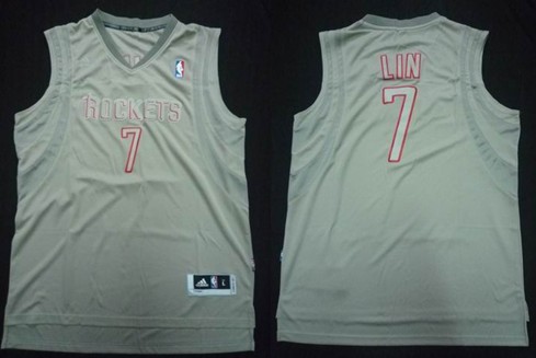 Houston Rockets #7 Jeremy Lin Revolution 30 Swingman Gray Big Color Jersey 