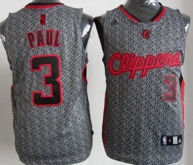 Los Angeles Clippers #3 Chris Paul Gray Static Fashion Jersey 