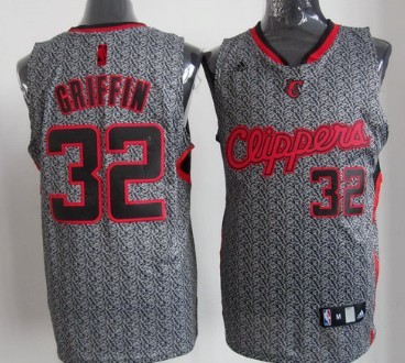 Los Angeles Clippers #32 Blake Griffin Gray Static Fashion Jersey 