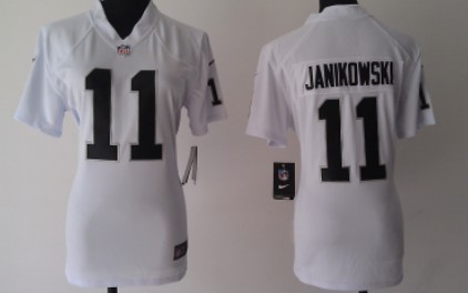 Nike Oakland Raiders #11 Sebastian Janikowski White Game Womens Jersey 