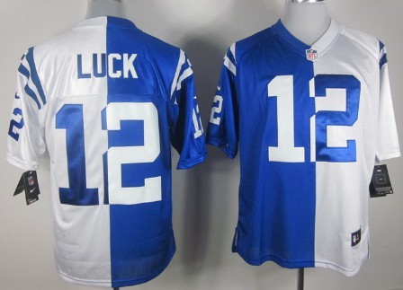 Nike Indianapolis Colts #12 Andrew Luck Blue/White Two Tone Elite Jersey 