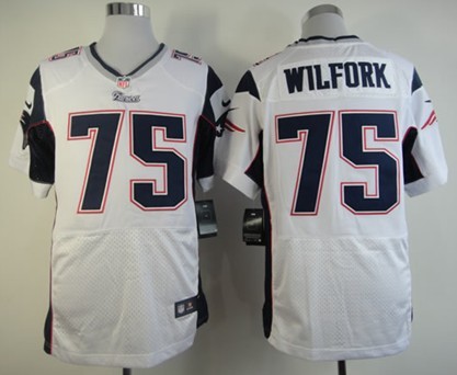 Nike New England Patriots #75 Vince Wilfork White Elite Jersey 