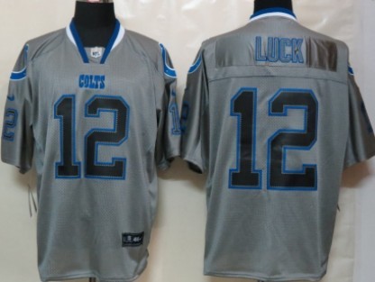 Nike Indianapolis Colts #12 Andrew Luck Lights Out Gray Elite Jersey 