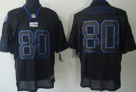 Nike Indianapolis Colts #80 Coby Fleener Lights Out Black Elite Jersey 
