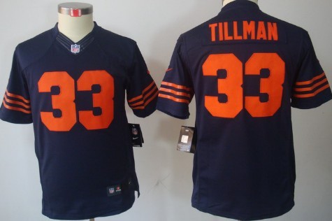 Nike Chicago Bears #33 Charles Tillman Blue With Orange Limited Kids Jersey 