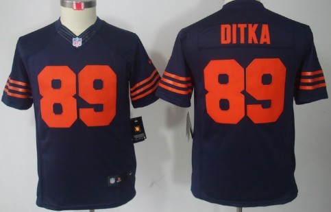 Nike Chicago Bears #89 Mike Ditka Blue With Orange Limited Kids Jersey 