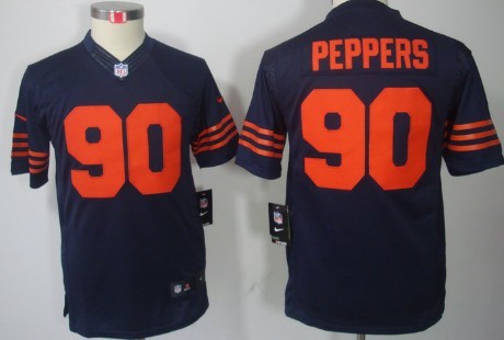 Nike Chicago Bears #90 Julius Peppers Blue With Orange Limited Kids Jersey 