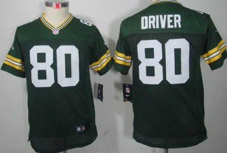Nike Green Bay Packers #80 Donald Driver Green Limited Kids Jersey 