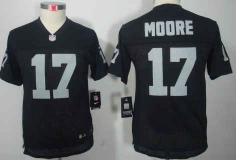 Nike Oakland Raiders #17 Denarius Moore Black Limited Kids Jersey 