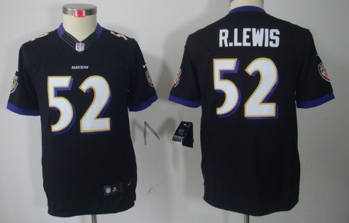 Nike Baltimore Ravens #52 Ray Lewis Black Limited Kids Jersey 