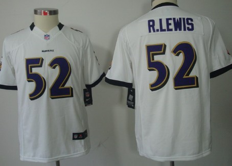 Nike Baltimore Ravens #52 Ray Lewis White Limited Kids Jersey 