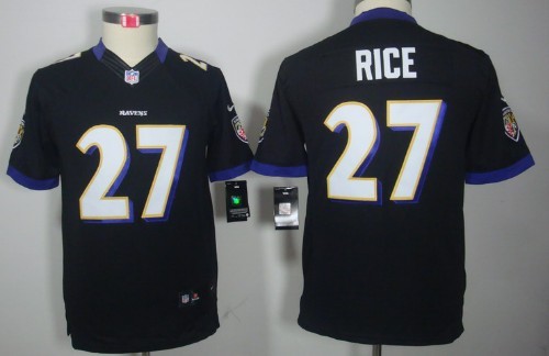 Nike Baltimore Ravens #27 Ray Rice Black Limited Kids Jersey 