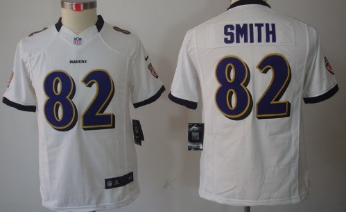 Nike Baltimore Ravens #82 Torrey Smith White Limited Kids Jersey 