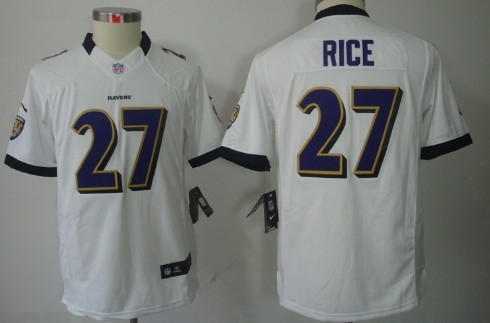 Nike Baltimore Ravens #27 Ray Rice White Limited Kids Jersey 