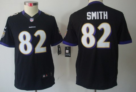 Nike Baltimore Ravens #82 Torrey Smith Black Limited Kids Jersey 