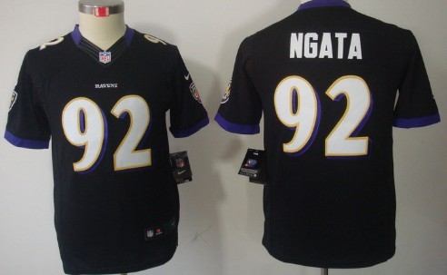 Nike Baltimore Ravens #92 Haloti Ngata Black Limited Kids Jersey 