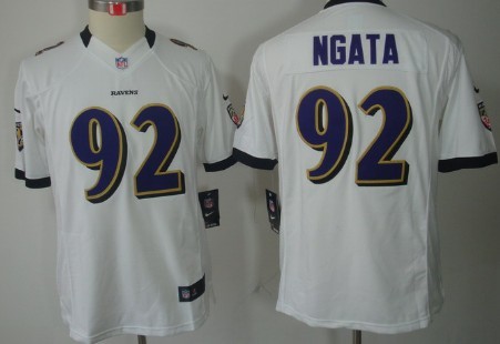 Nike Baltimore Ravens #92 Haloti Ngata White Limited Kids Jersey 