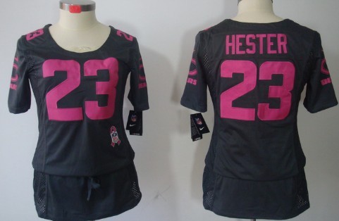 Nike Chicago Bears #23 Devin Hester Breast Cancer Awareness Gray Womens Jersey