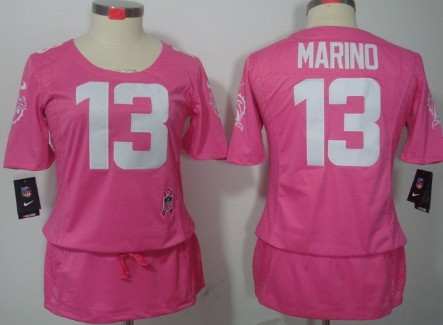 Nike Miami Dolphins #13 Dan Marino Breast Cancer Awareness Pink Womens Jersey