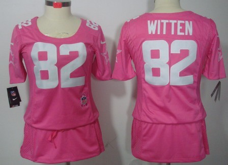 Nike Dallas Cowboys #82 Jason Witten Breast Cancer Awareness Pink Womens Jersey