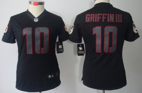 Nike Washington Redskins #10 Robert Griffin III Black Impact Limited Womens Jersey