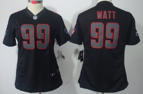 Nike Houston Texans #99 J.J. Watt Black Impact Limited Womens Jersey 