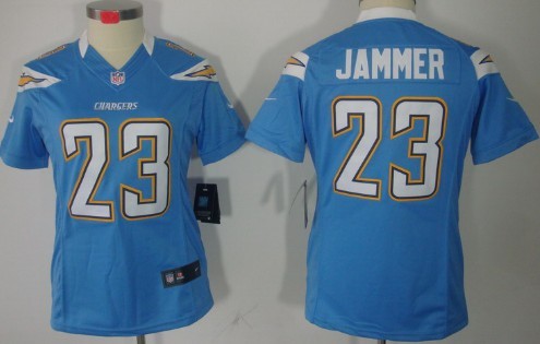 Nike San Diego Chargers #23 Quentin Jammer Light Blue Limited Womens Jersey 