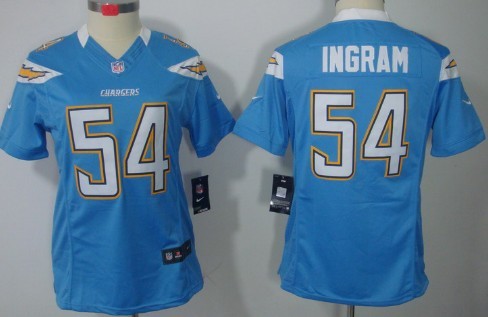 Nike San Diego Chargers #54 Melvin Ingram Light Blue Limited Womens Jersey