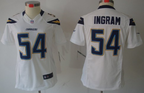 Nike San Diego Chargers #54 Melvin Ingram White Limited Womens Jersey