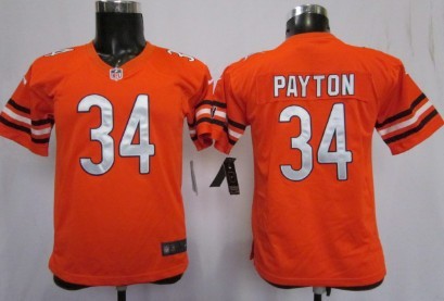 Nike Chicago Bears #34 Walter Payton Orange Kids Jersey 
