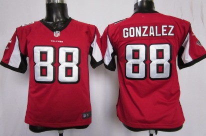 Nike Atlanta Falcons #88 Tony Gonzalez Red Game Kids Jersey