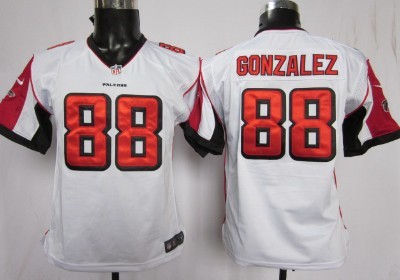 Nike Atlanta Falcons #88 Tony Gonzalez White Game Kids Jersey