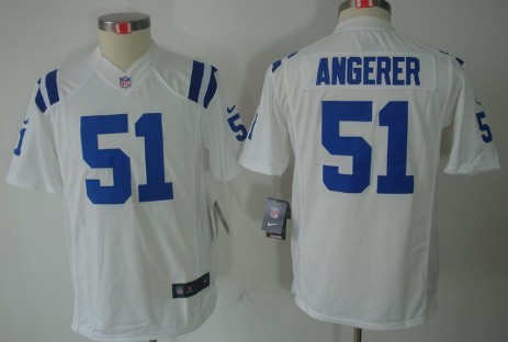 Nike Indianapolis Colts #51 Pat Angerer White Limited Kids Jersey 