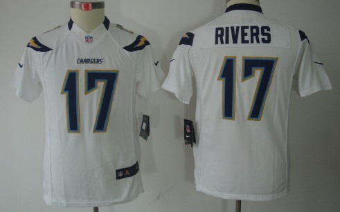Nike San Diego Chargers #17 Philip Rivers White Limited Kids Jersey