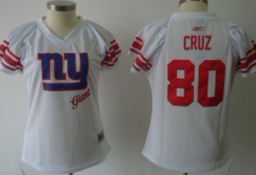 New York Giants #80 Victor Cruz 2011 White Womens Field Flirt Fashion Jersey 
