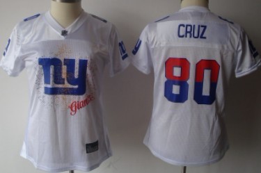New York Giants #80 Victor Cruz White Fem Fan Womens Jersey 