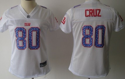 New York Giants #80 Victor Cruz White Womens Sweetheart Jersey