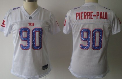 New York Giants #90 Jason Pierre-Paul White Womens Sweetheart Jersey