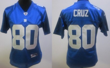 New York Giants #80 Victor Cruz Blue Womens Jersey